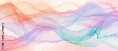 Abstract 3D smoke background with color changes and iridescent effects