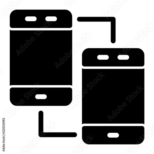 Smartphone Connection Icon Glyph Style for Communication Technology Themes
