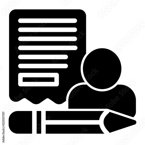 Copywriter Icon Glyph Style for Communication Technology Themes
