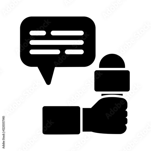 Journalism Icon Glyph Style for Communication Technology Themes
