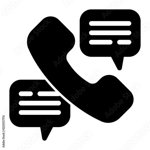 Telephone Coversations Icon Glyph Style for Communication Technology Themes
