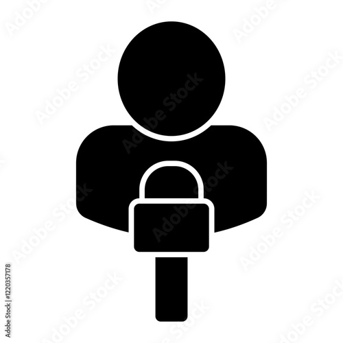 Reporter Icon Glyph Style for Communication Technology Themes
