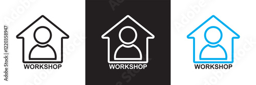 Workshop icon set.  isolated on white and black background. vector illustration. EPS10