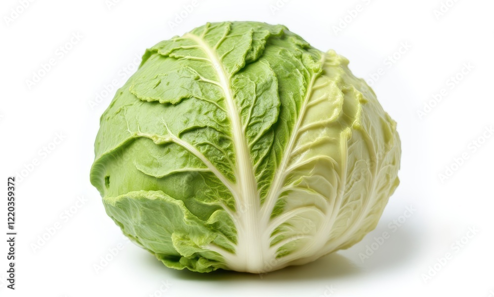 Fresh green cabbage on a light backdrop Fresh green cabbage on a light backdrop