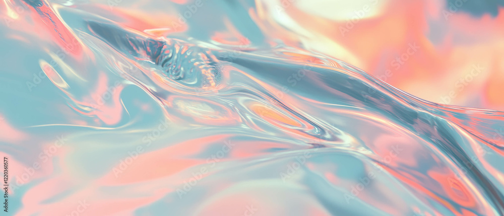 Obraz premium Transforming sound waves create a dynamic abstract background of fluid shapes and colors