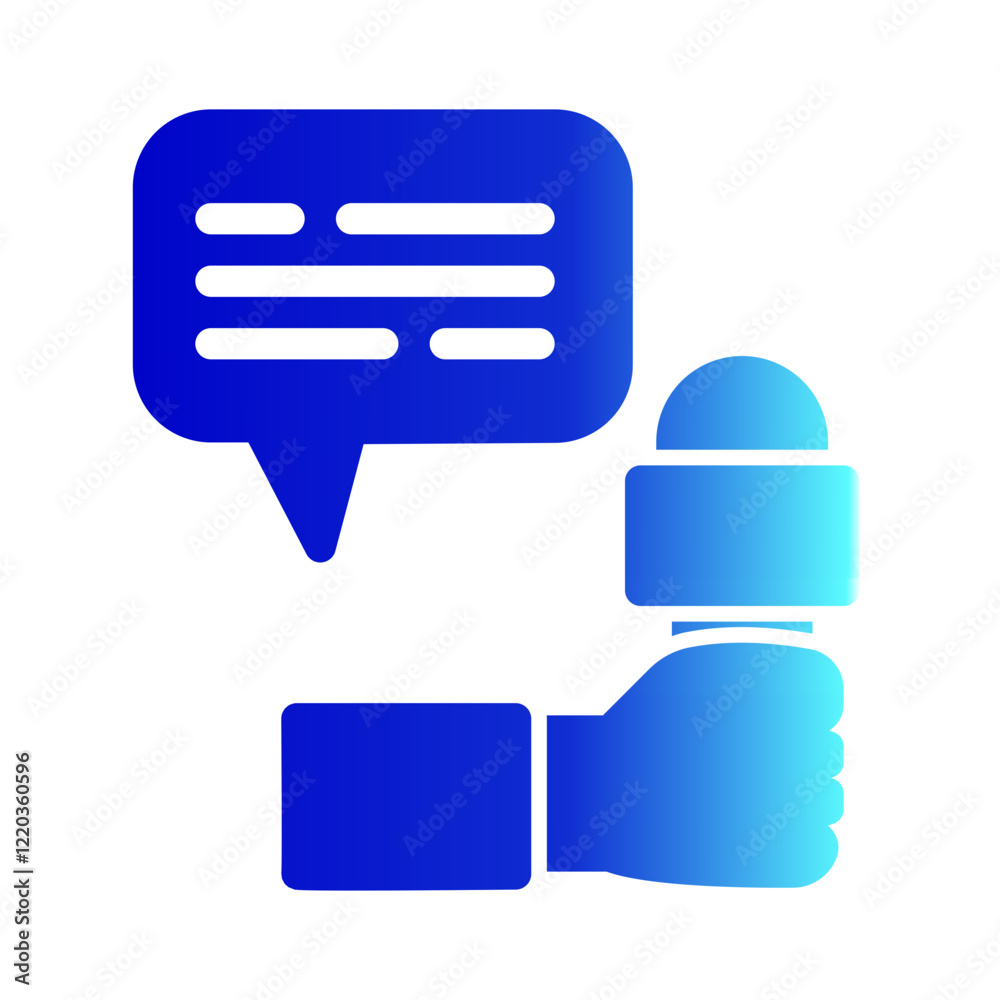Journalism Icon with Glyph Gradient Style Journalism Icon with Glyph Gradient Style
