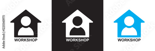 Workshop icon set.  isolated on white and black background. vector illustration. EPS10