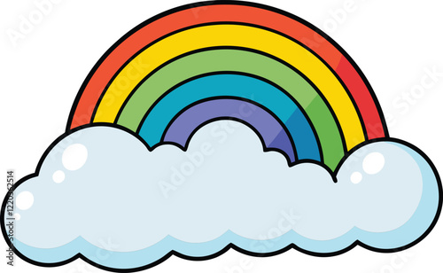 cloud rainbow icon in outline style