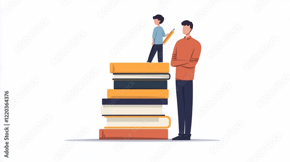 Education Journey: Father and Son's Path to Knowledge Education Journey: Father and Son's Path to Knowledge