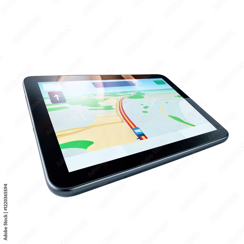 GPS navigator with map isolated on white, transparent, car navigate device GPS navigator with map isolated on white, transparent, car navigate device