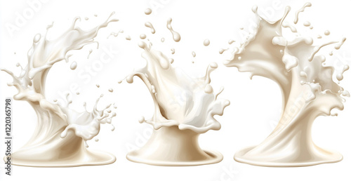 Milk Wave and Splash on White Background photo