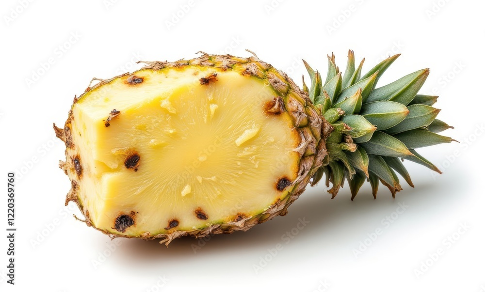 Fresh pineapple with a cut piece Fresh pineapple with a cut piece