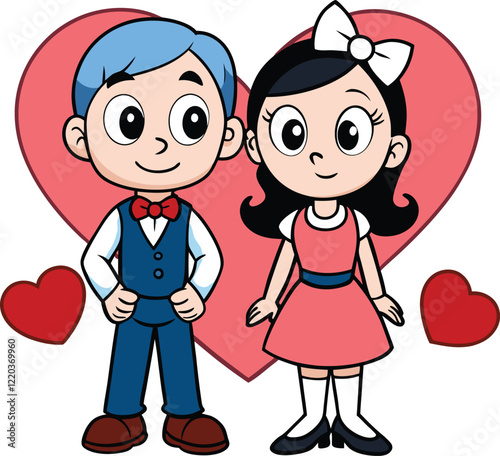 illustration of cartoon cute kids