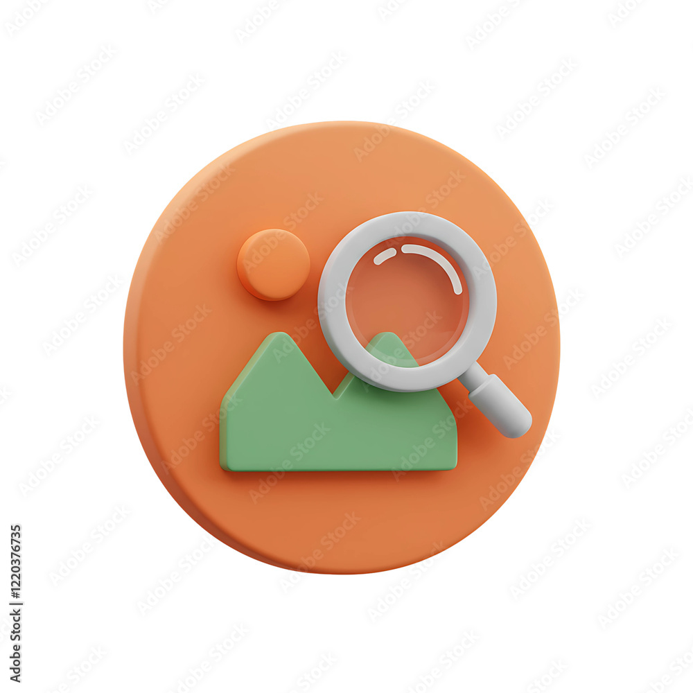 Minimalist App Icon with Magnifying Glass and Nature Landscape
Minimalist App Icon with Magnifying Glass and Nature Landscape