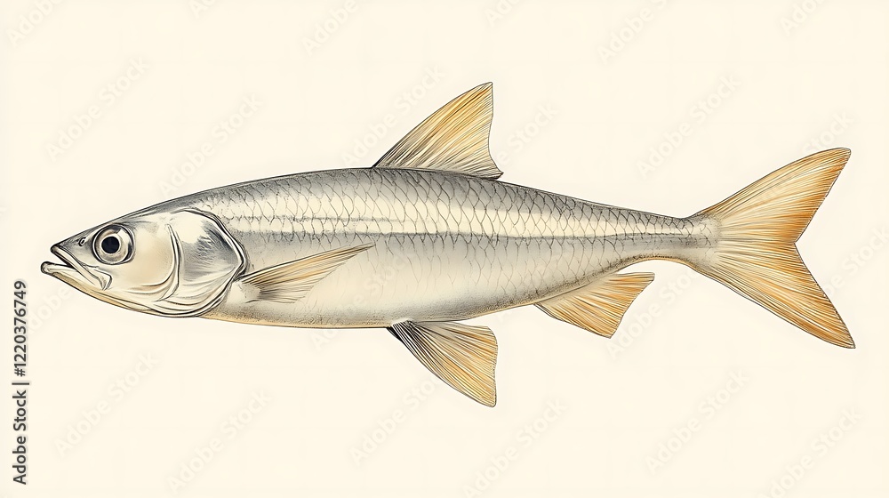 Fototapeta premium Detailed Illustration of a Single Fish Species