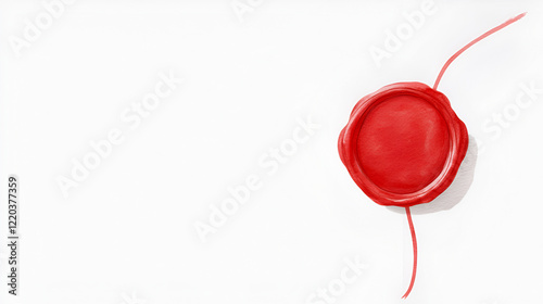 watercolor of red wax seal isolated on white or white png photo