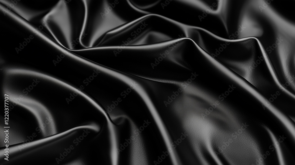 Obraz premium Elegant Black Leather Texture with Uniform Pores and a Clean, Glossy Appearance.