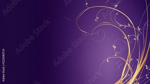 Wallpaper Mural Elegant Gold Vines on Purple Background Design Torontodigital.ca
