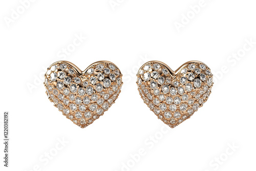 Elegant heart-shaped earrings adorned with sparkling crystals, perfect for enhancing any outfit.,vanlentine day,cut out