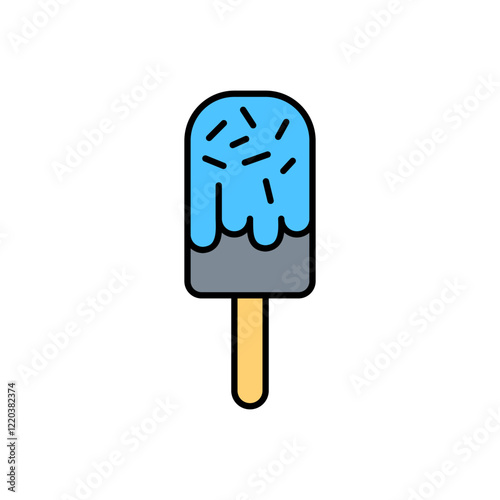 Ice cream vector icon, ice cream stick symbol flat design.