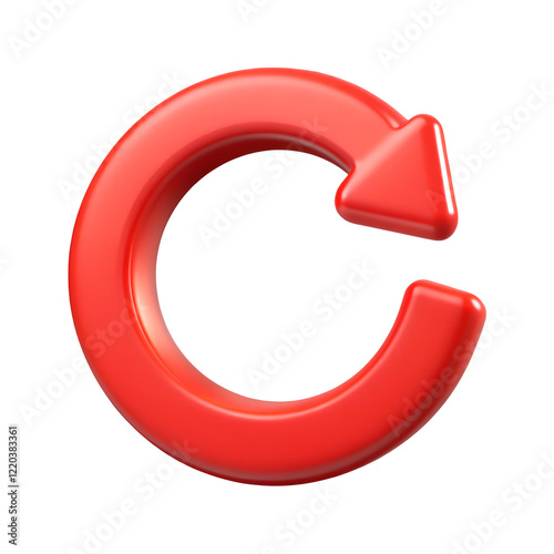 3d red circular arrows refresh icon
