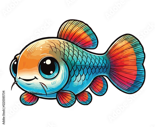 Baby Tetra color on a white background
