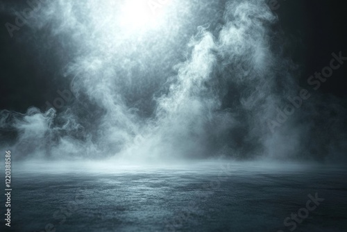 Product Showcase. Classic charm on black background. Abstract white smoke texture on vintage backdrop