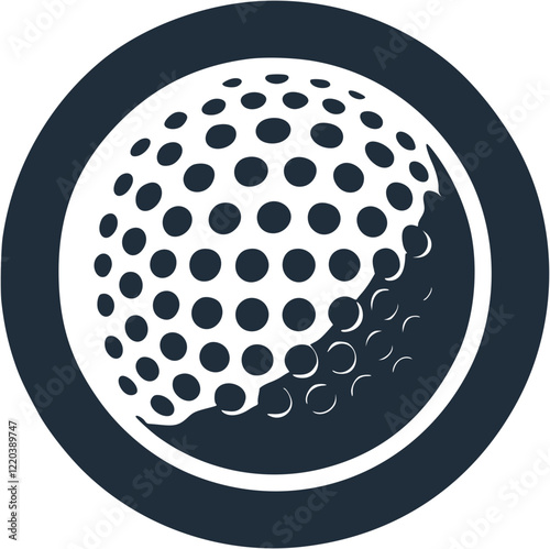 black and white golf ball
