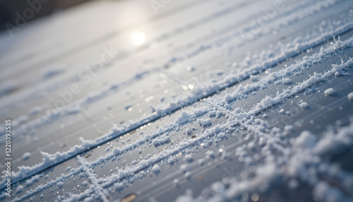Wallpaper Mural close up of solar panels with winter frost on them Torontodigital.ca