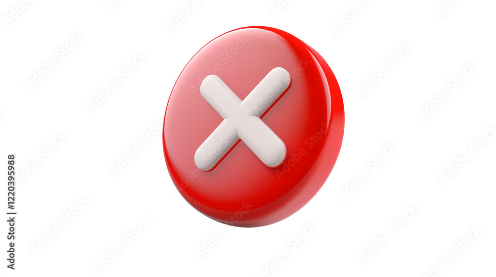 Red Circle Cross Icon Graphic Element for Website and App Design Red Circle Cross Icon Graphic Element for Website and App Design