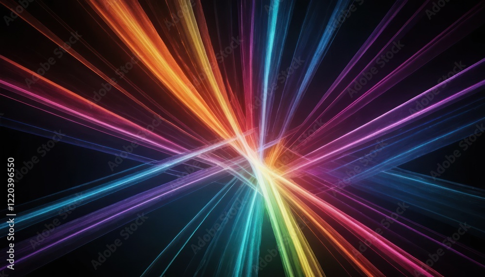 Fototapeta premium Glowing Crisscross Beams of Color