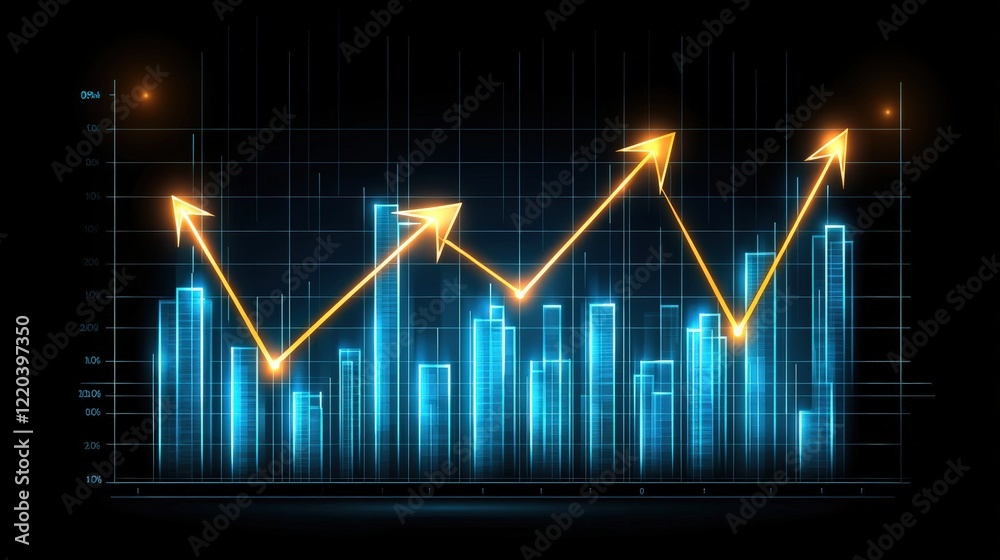 Naklejka premium Market Analysis Trends Financial Data Insights Graph Visualization Digital Environment Data Analysis Concept