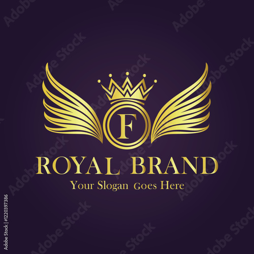 Luxury Gold Monogram Logo - Letter F