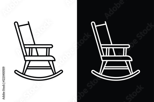 Rocking chair  icon vector on White Background ,Vector Art Illustration on white background.