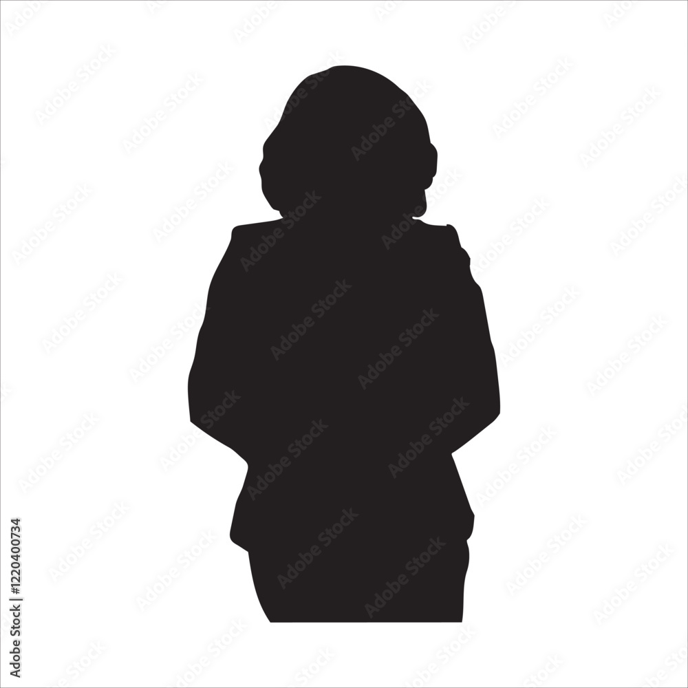 vector silhouette of woman. business woman standing silhouette on black vector silhouette of woman. business woman standing silhouette on black