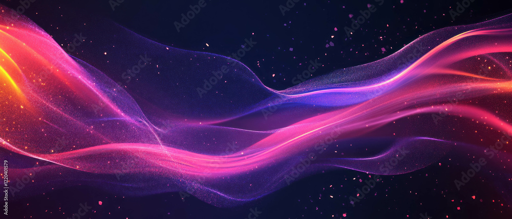 Obraz premium Flowing data streams create abstract tech background for digital interfaces