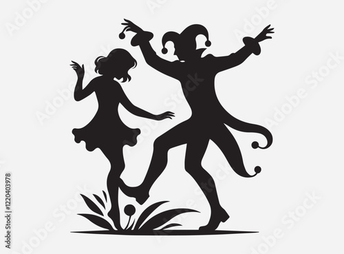 Mysterious Silhouette of a Fool in Shadow on a Dramatic Dark Background