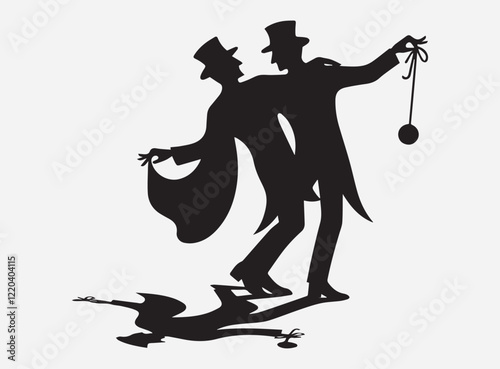 Mysterious Silhouette of a Fool in Shadow on a Dramatic Dark Background
