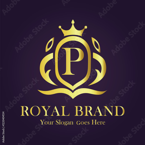 Luxury Gold Monogram Logo - Letter P