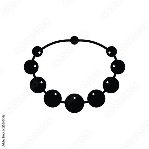 Necklace pearl icon logo design template isolated illustration