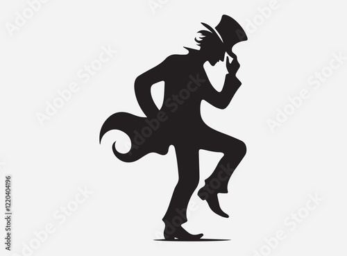 Mysterious Silhouette of a Fool in Shadow on a Dramatic Dark Background