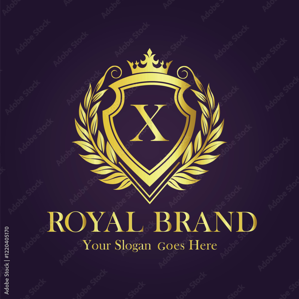 Obraz premium Luxury Gold Monogram Logo - Letter X