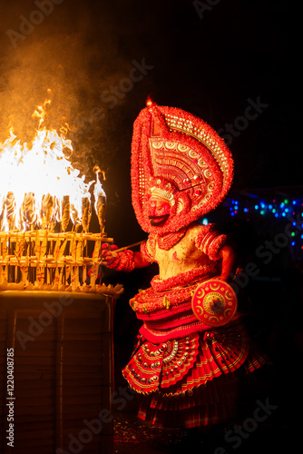 Theyyam Ritual Performer at Night