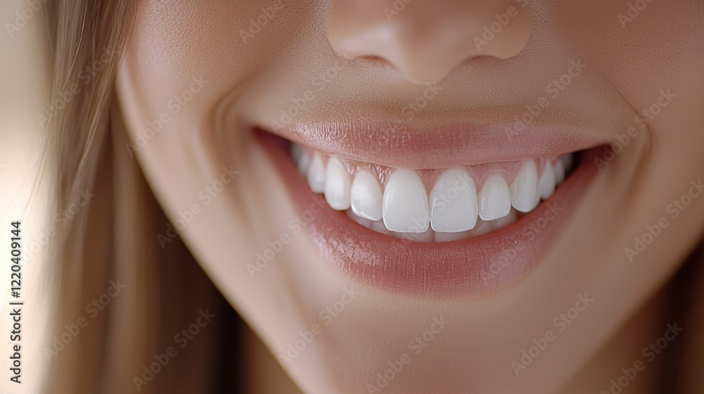 Fototapeta premium Radiant Smile of a Young Woman with Perfectly White Teeth