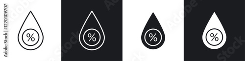 Humidity icons collection in black and white solid and line style