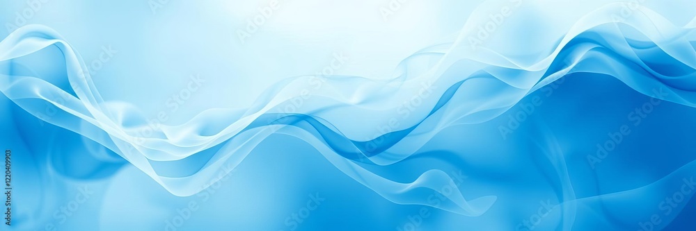 Blue smoke swirling in elegant patterns against a white background, floating, smooth Blue smoke swirling in elegant patterns against a white background, floating, smooth