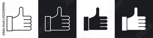 Like icons collection in black and white solid and line style