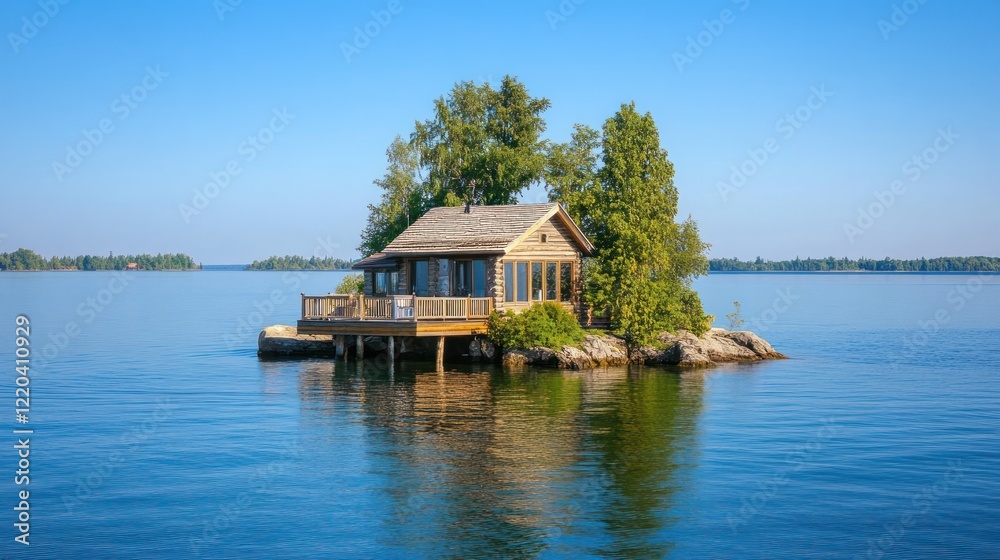 Secluded Island Cabin Getaway: A Peaceful Retreat on a Serene Lake Secluded Island Cabin Getaway: A Peaceful Retreat on a Serene Lake