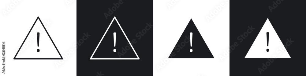 Risk icons collection in black and white solid and line style