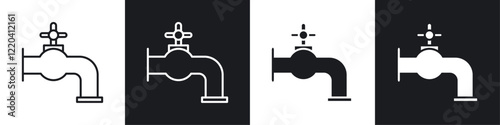 Tap icons collection in black and white solid and line style